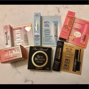 Too Faced minis -Peach Balm, Shadow Insurance, etc